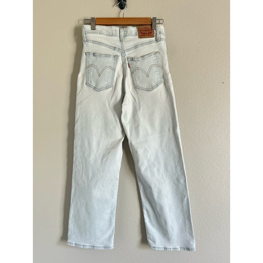 Levi's Ribcage Straight Ankle Jeans 28 Light Wash Denim